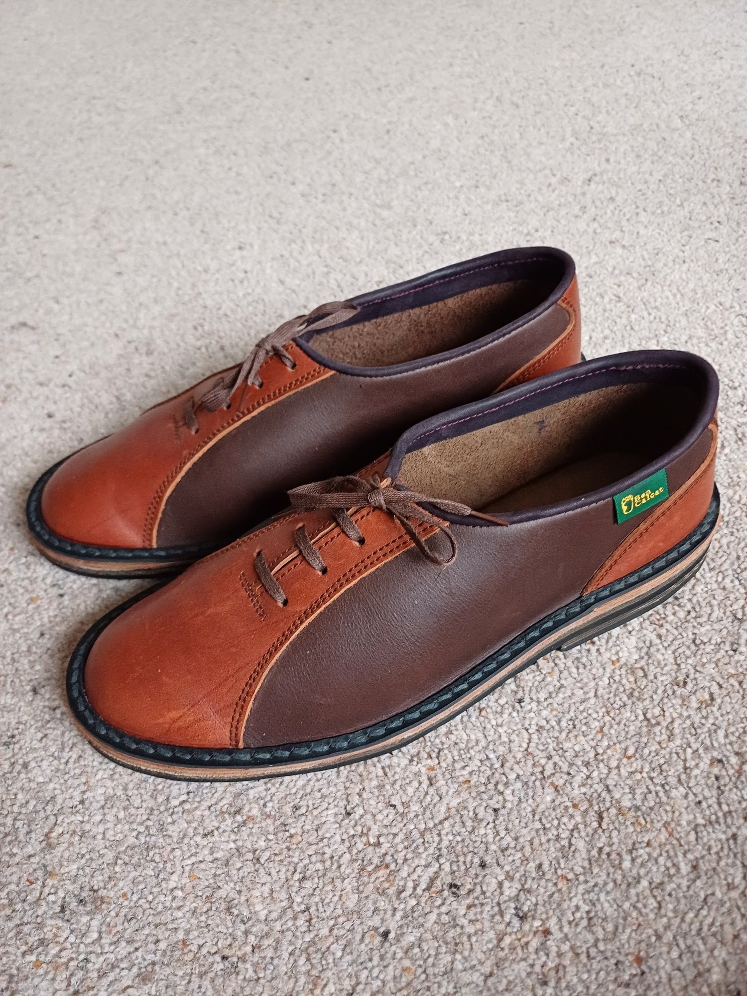 LHand Made Brown Ladies Lace-up Shoes