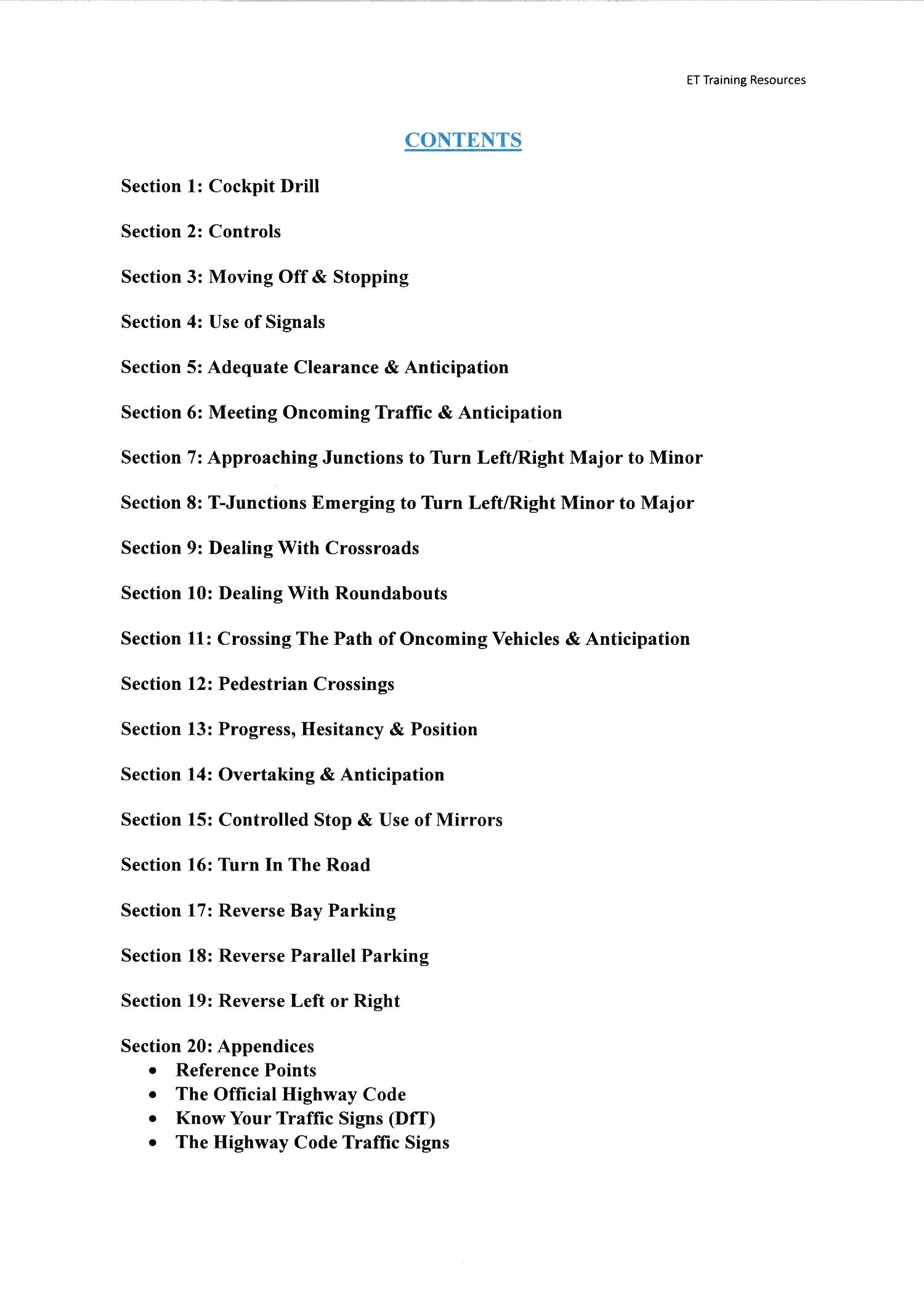 Lesson Plans PDF Resource Pack ADI PDI Driver Training Aids