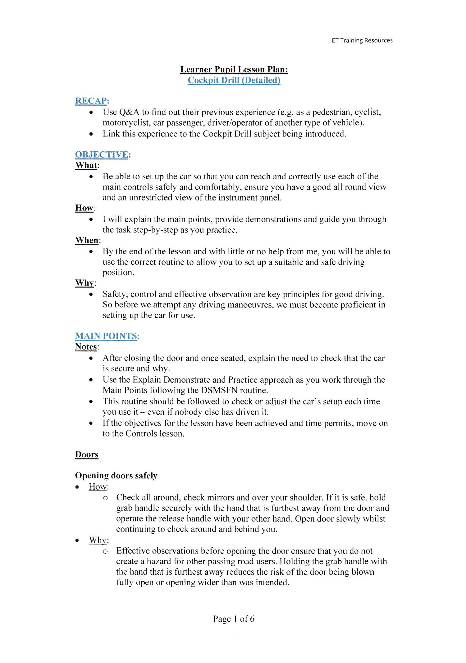 Kingston Upon Thames Lesson Plans PDF Resource Pack ADI PDI Driver Training Aids