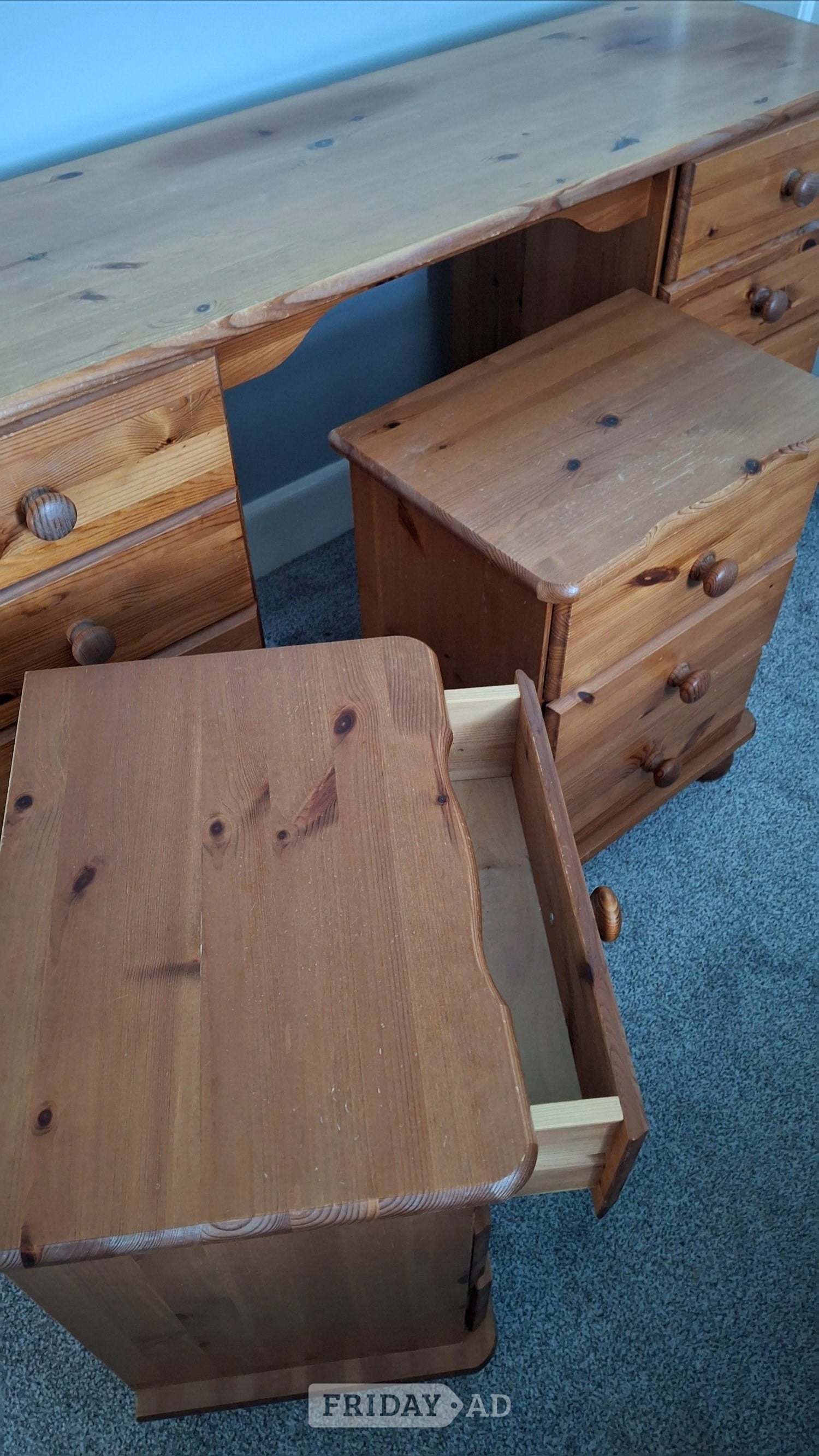 Bedroom Furniture, 2 Bedside Tables & Dressing Table