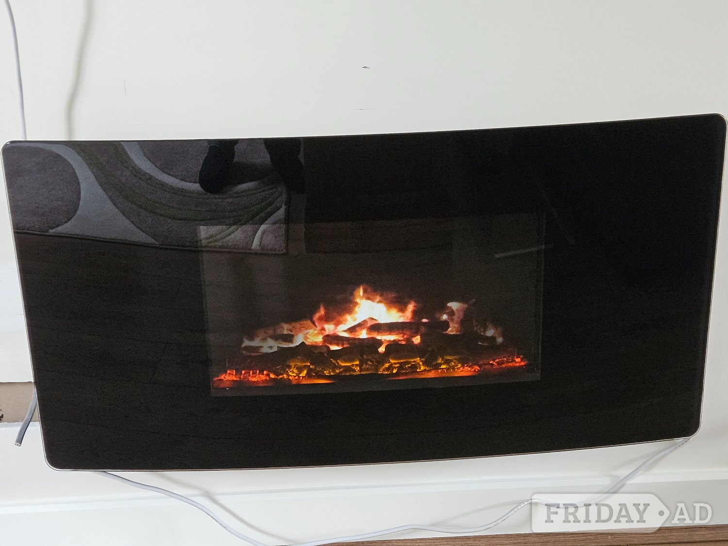 LCD Flame effect wall mounted electric fire in Worthing