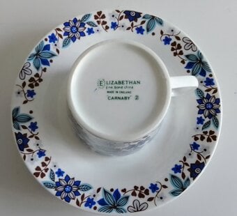 Elizabethan Blue 'Carnaby' Bone China Ex. Condition