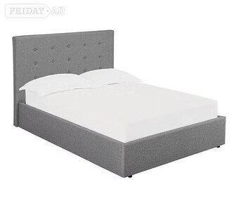 KING LUCCA BED FRAME GREY 