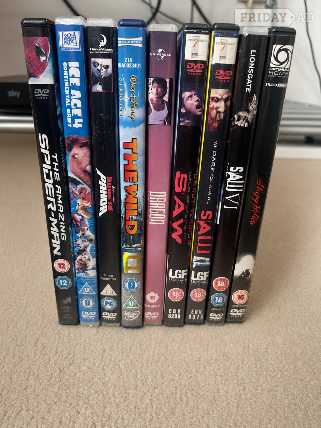 Various DVDs for sale. Lots of Johnny Depp films. £2 each.