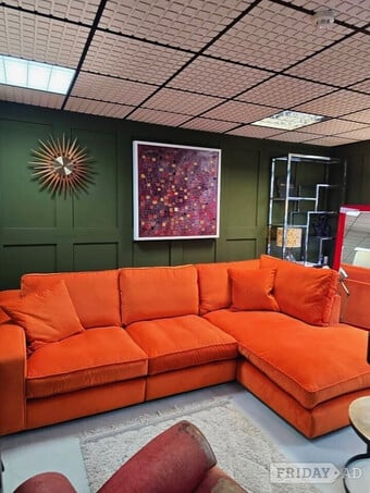 Sofology Cricket Velvet 4 Seater Sofa,Modern Comfy Sofa