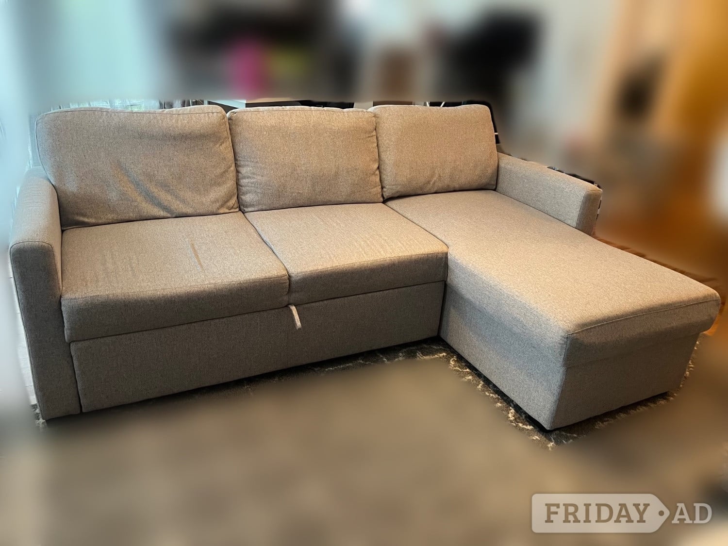 Habitat Reagan Right Corner Fabric Sofa Bed - Grey in Birmingham
