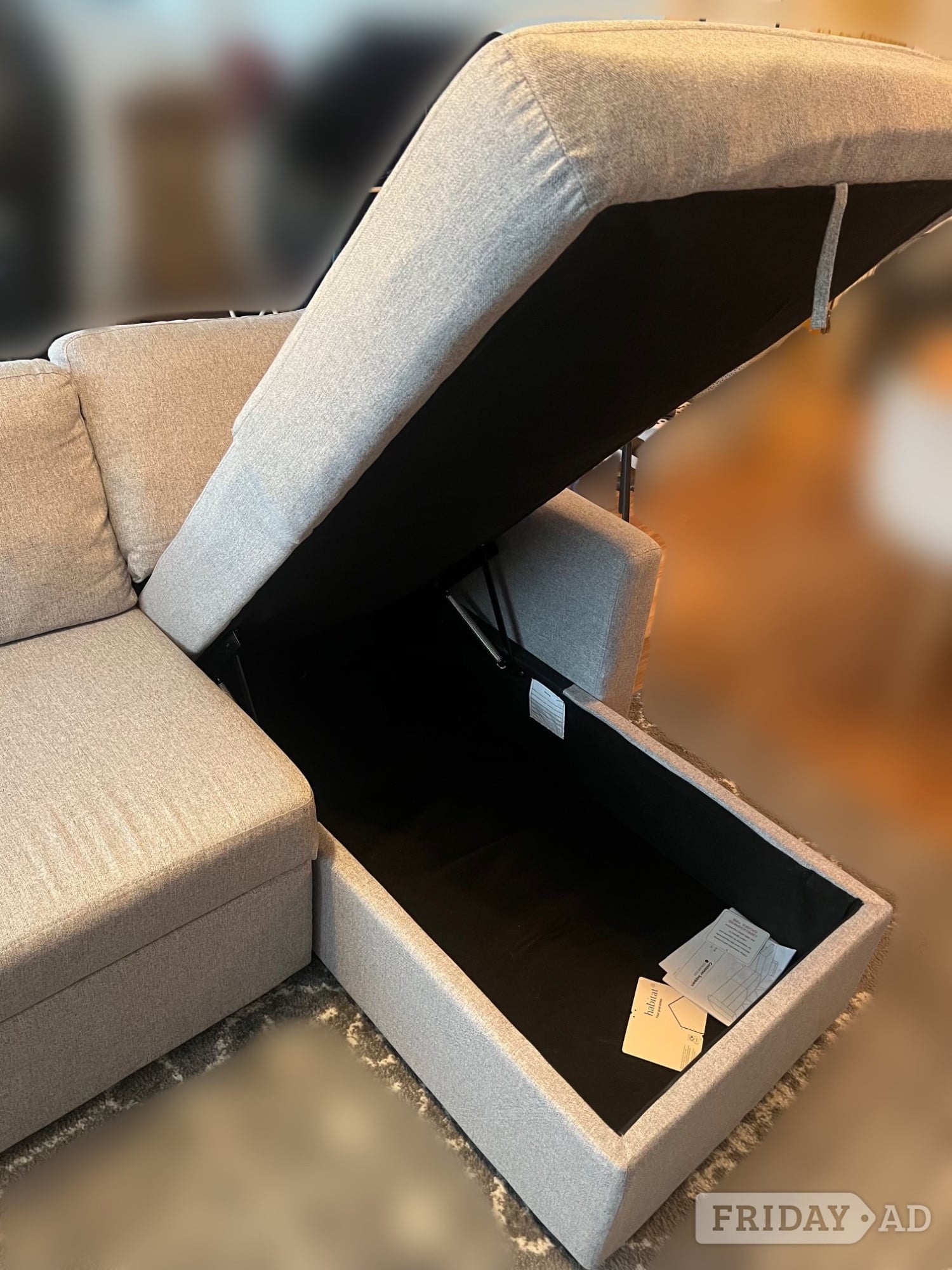Habitat Reagan Right Corner Fabric Sofa Bed - Grey - Furniture in Birmingham