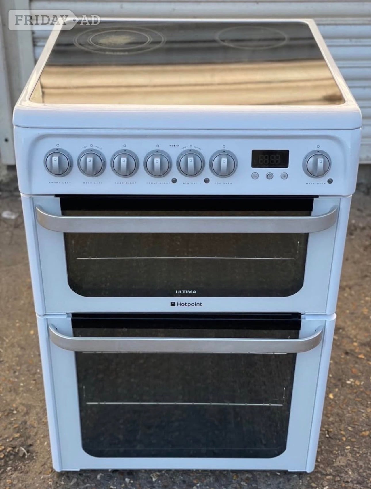 Hotpoint electric cooker 60cm white ceramic double oven 3 months 