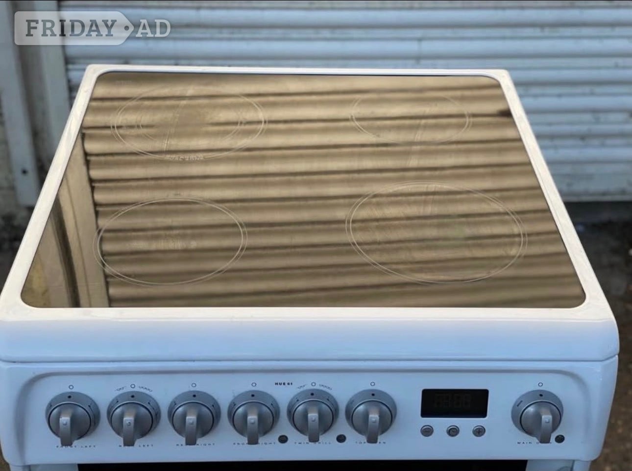 Romford Hotpoint electric cooker 60cm white ceramic double oven 3 months 