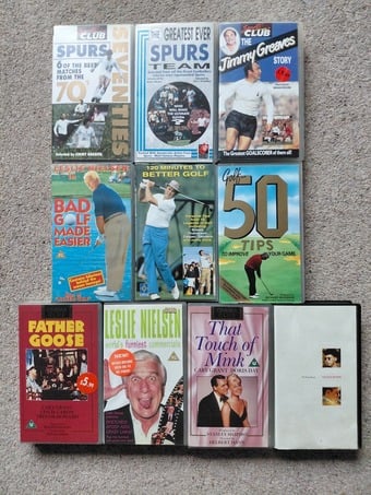 Ten Assorted VHS Tapes
