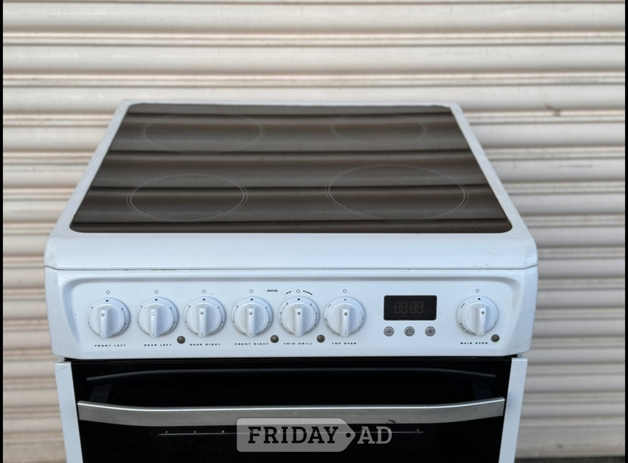 Romford Hotpoint electric cooker 60cm ceramic double oven 3 months warran