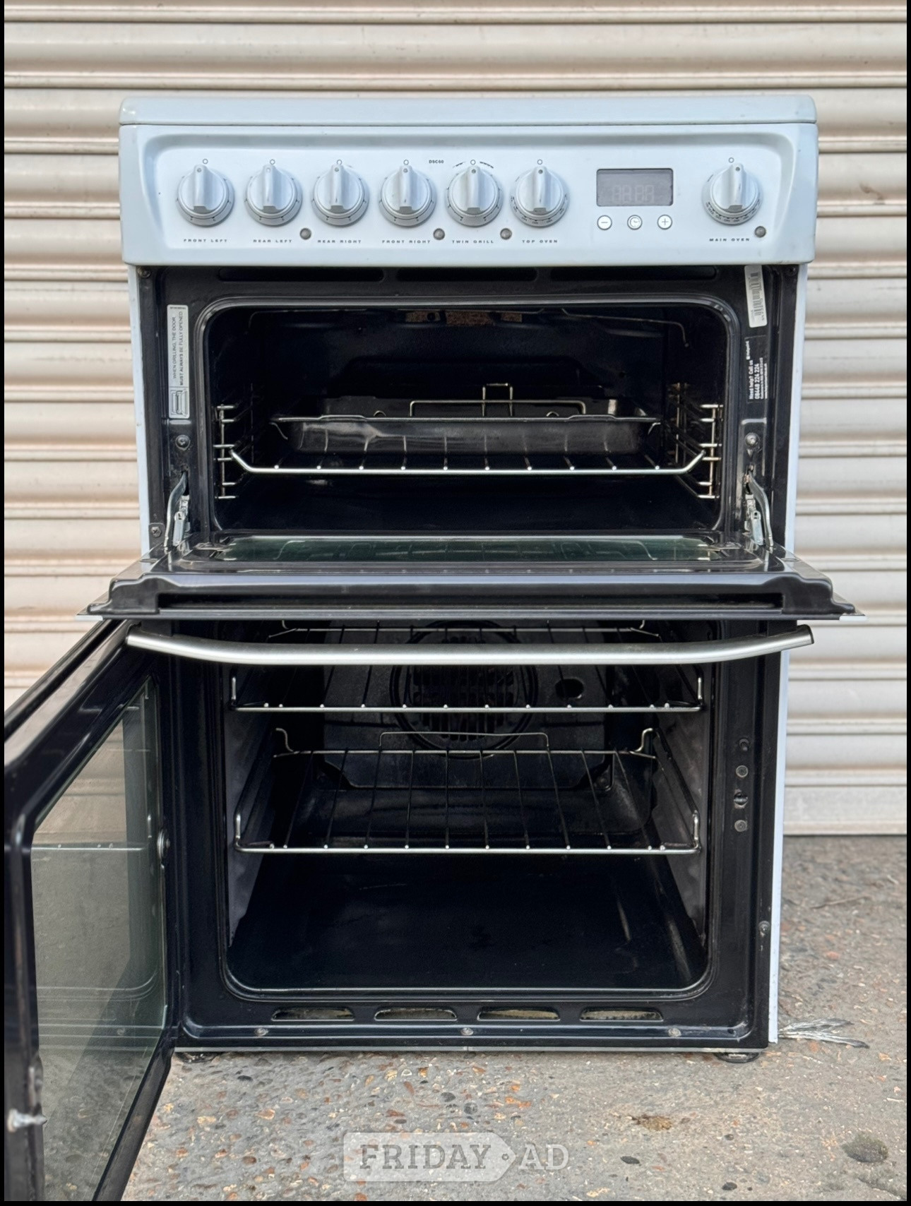 Hotpoint electric cooker 60cm ceramic double oven 3 months warran - Home Appliances in Romford