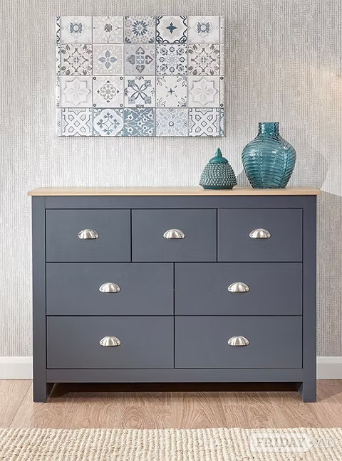 Lancaster 3 + 4 Drawer Merchants Chest Drawer Chest - BLUE in Rotherham