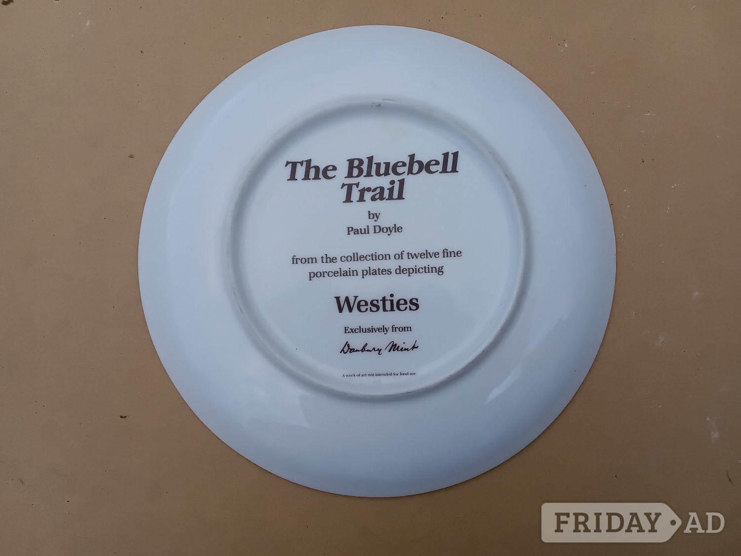 "Westie" West Highland White Terrier collector plate.