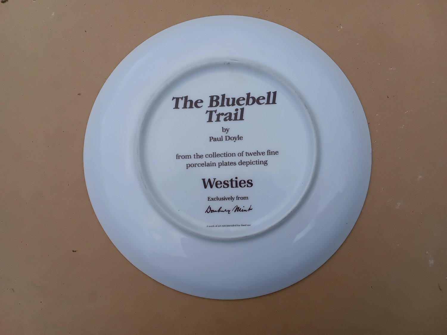 "Westie" West Highland White Terrier collector plate.
