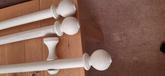 Three Wooden curtain poles