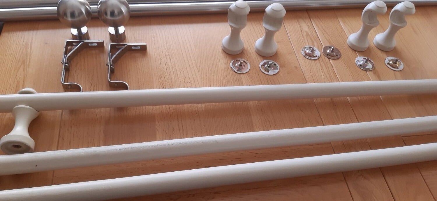 Three Wooden curtain poles