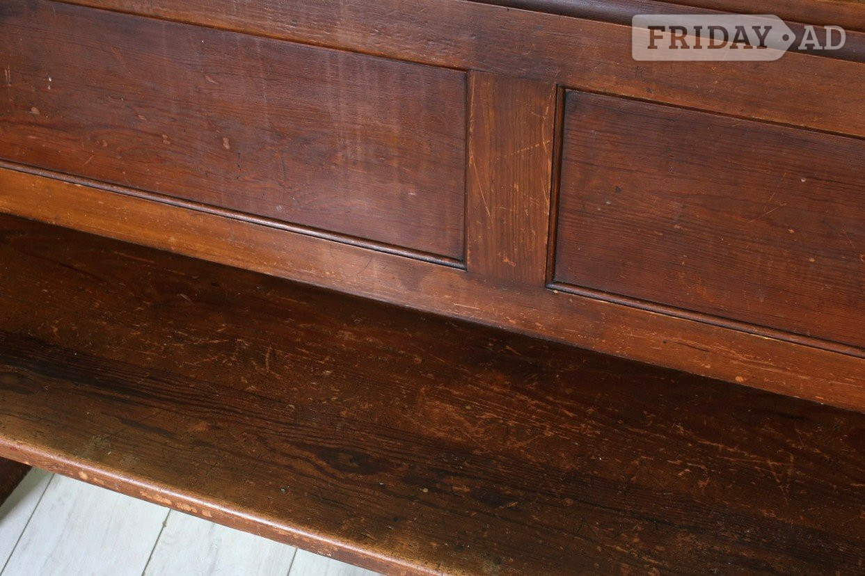 Delivery options - Old Solid Oak Church Pew Bench Seating Hallway