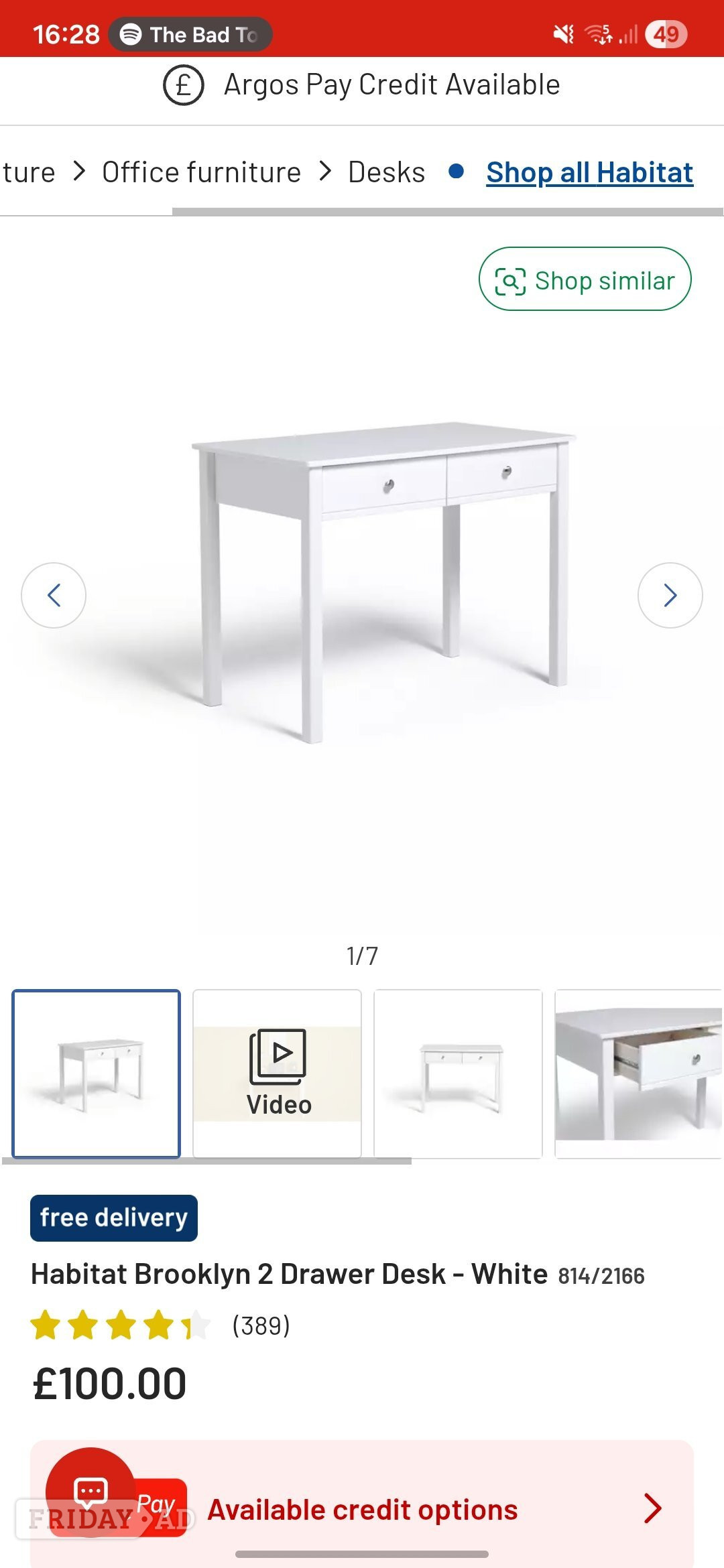 Wooden Desk and Stool - Furniture in Hailsham
