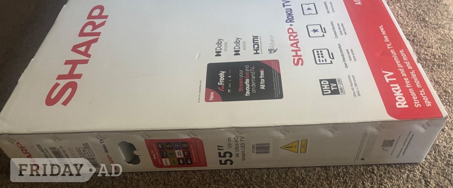 Sharp 55inch Roku 4-T built in Freely Brand new in box