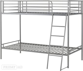 BRANDON METAL BUNK BEDS IN SILVER 