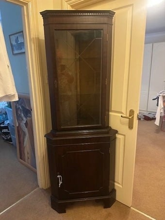 Dark Oak Corner Display Cabinet
