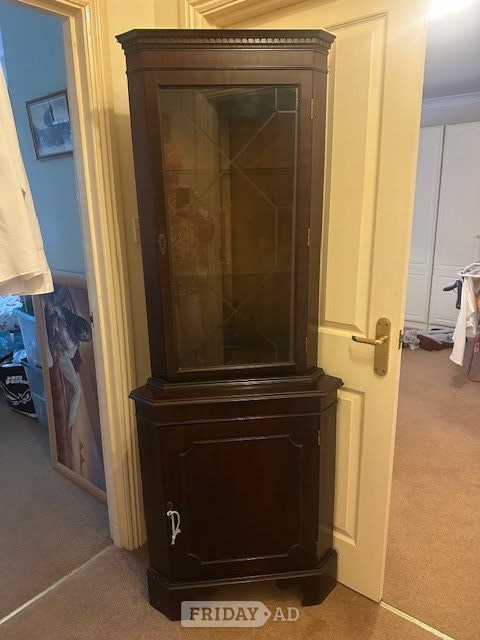Dark Oak Corner Display Cabinet in Eastbourne