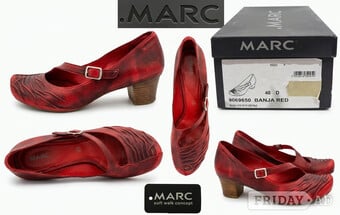 Marc SoftWalk Leather Shoes, Banga Red, Size EU 40, D fit