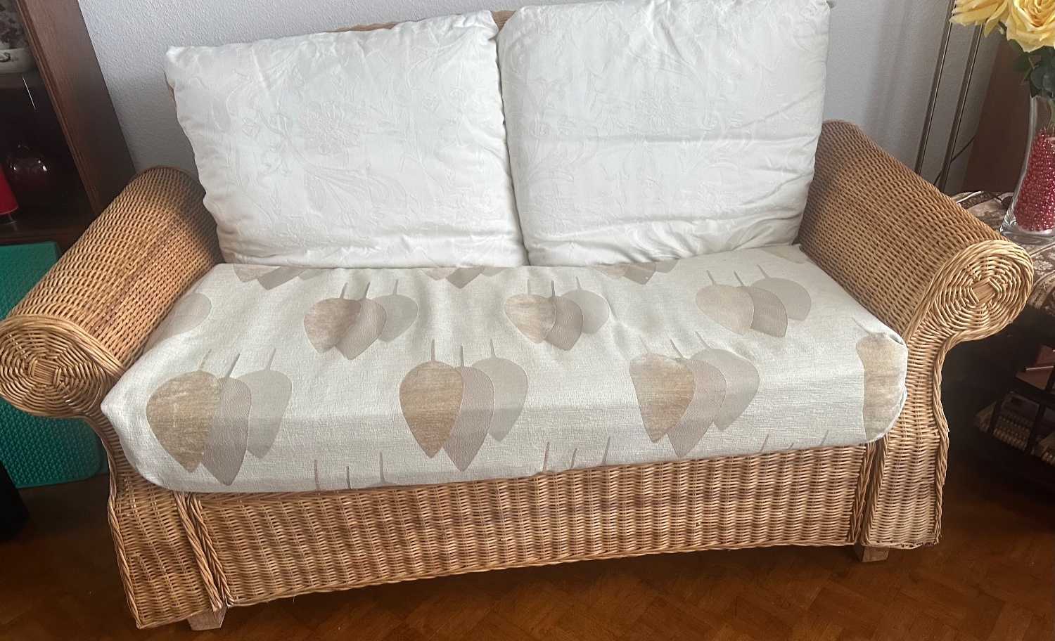 Cane  settee 90cm depth x 260cm long x 90cm height - Furniture in Bexhill-On-Sea