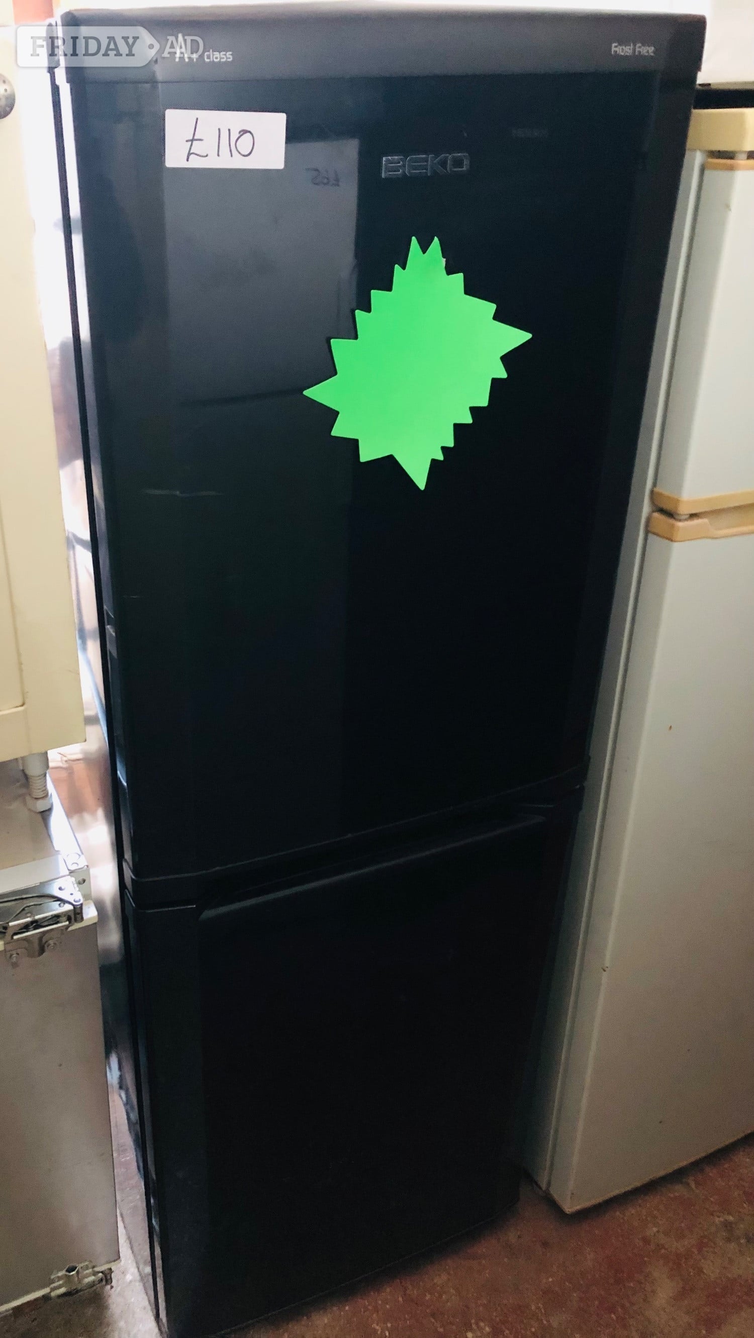Black Beko frost free A+ class fridge freezer 