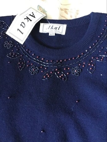 New with tags Akal embellished jumper Navy blue