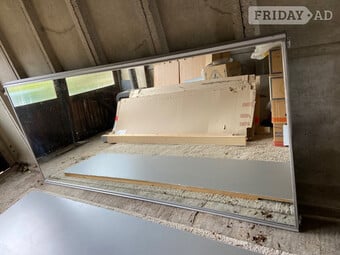 Glass mirror long length 2 sliding doors wardrobe 243cms x 107cms