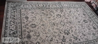 Large Grey Floral Rug 9 Ft 6 x 6 Ft 6 RRP £120 BARGAIN at £80
