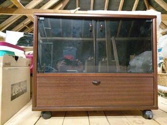 television/video cabinet with glass doors