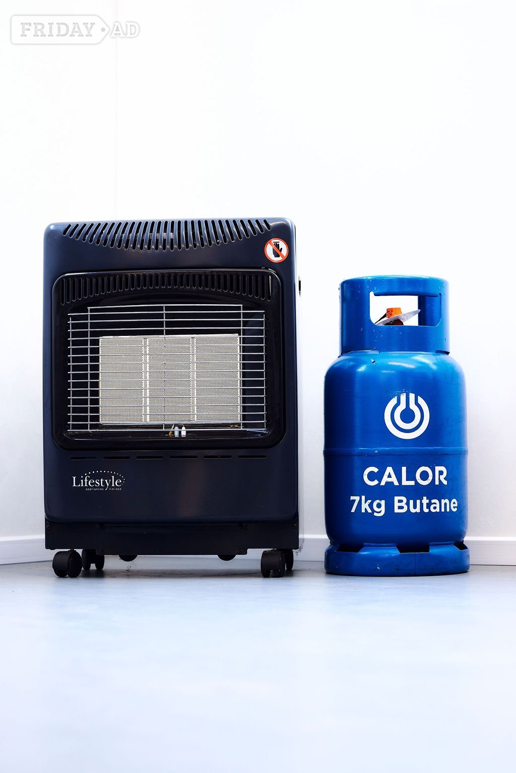 Small Calor Gas Heater - Mini Heatforce, inc Full 7kg Gas Bottle - Heating & Cooling
