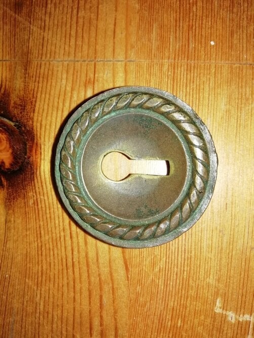 Hove Letterbox, door handle & key escutcheon in solid brass