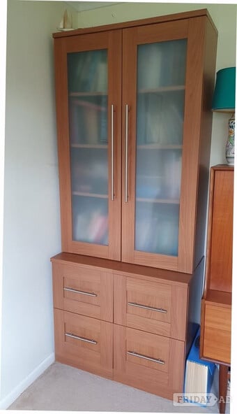 FREE Cabinet with glass fronted cabinet doors & 4 filing drawers