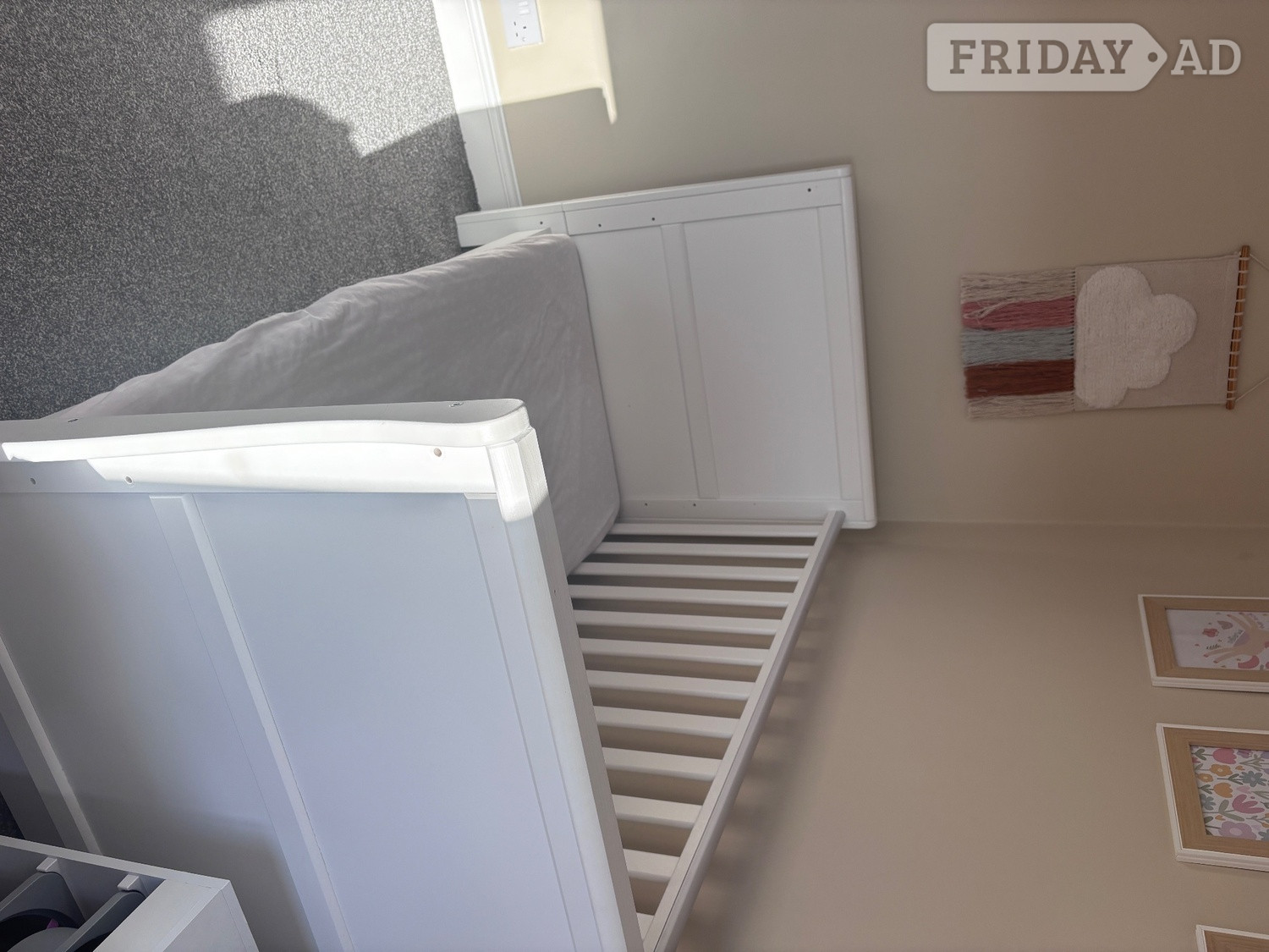 Eastbourne Little acorns white sleigh cot bed 