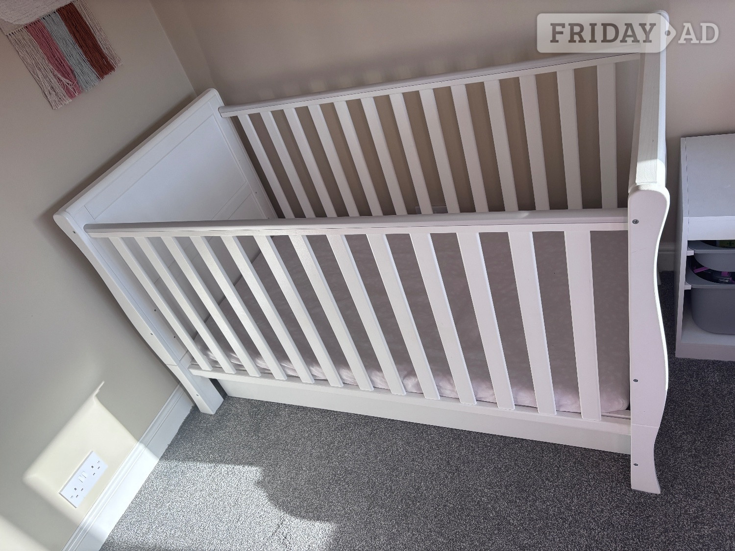 Little acorns white sleigh cot bed  - Furniture in Eastbourne