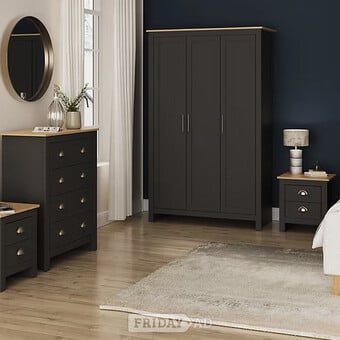 Lancaster 3 door set - BLACK