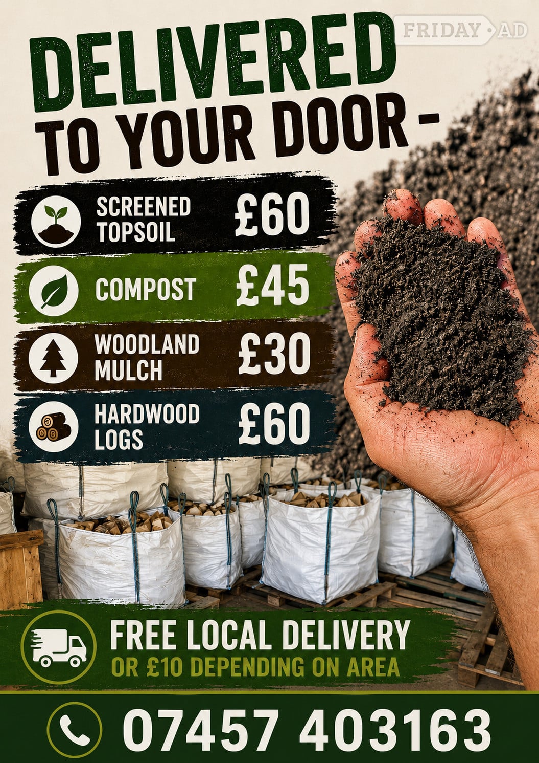 Topsoil , Compost & Logs 