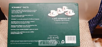 Expresso cup set & sausers SCRABBLE