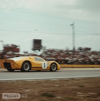 AMT model 1960s Le Mans Ford race car, in 1:24 scale.