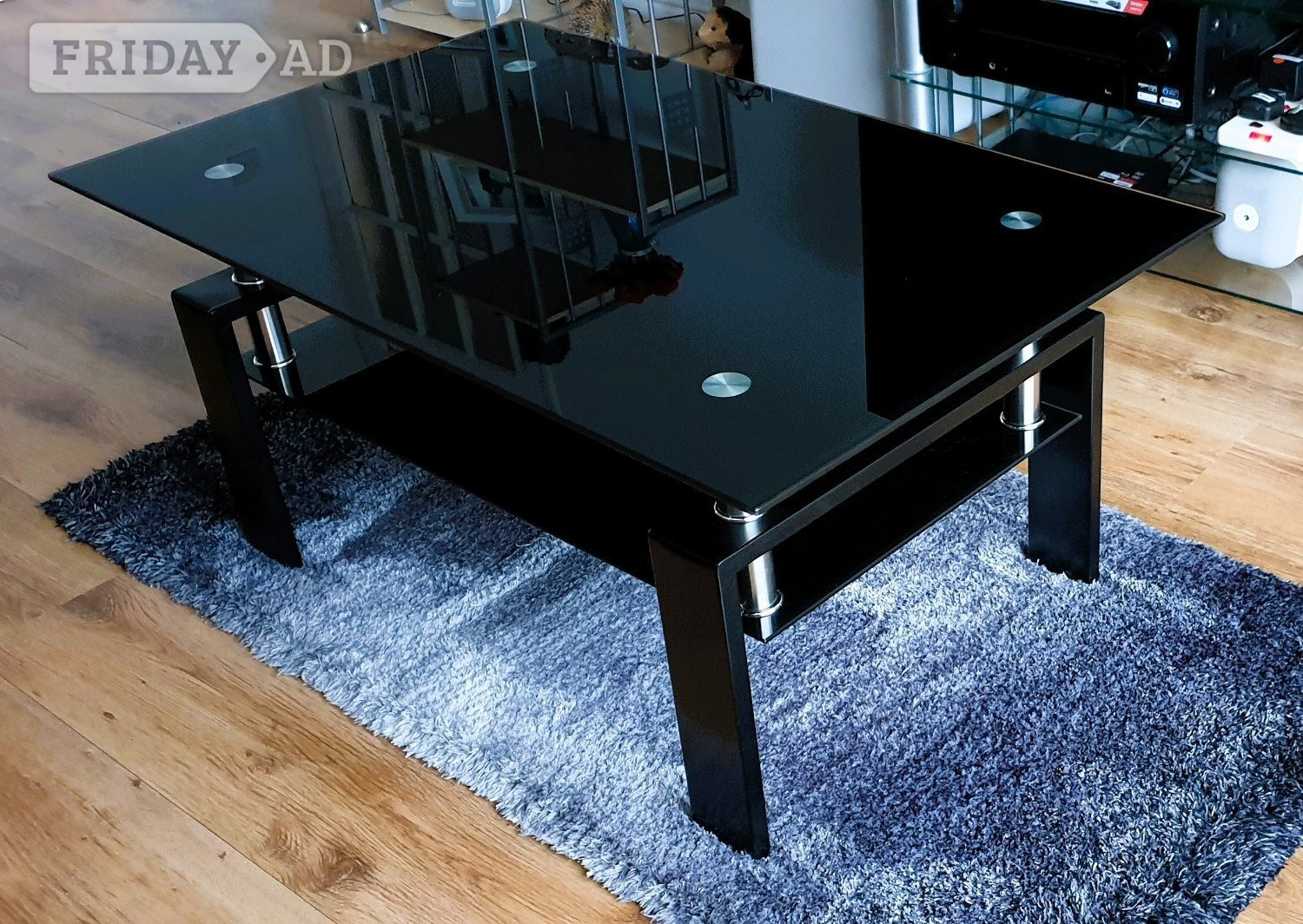 High gloss coffee table, black