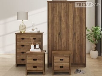 BOSTON 3 DOOR WARDROBE SET OAK