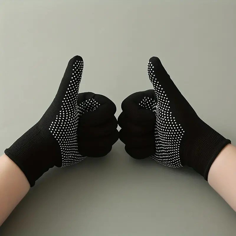 1 pair Black Unisex Anti Slip Gloves