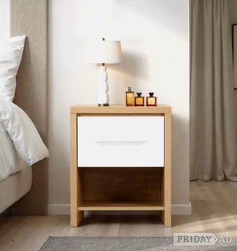 SEVILLE 1 DRAWER BEDSIDE - WHITE GLOSS