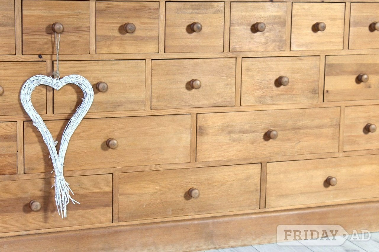 UK Delivery -Huge Farmhouse Pine Merchants Chest Of Drawers 100% 