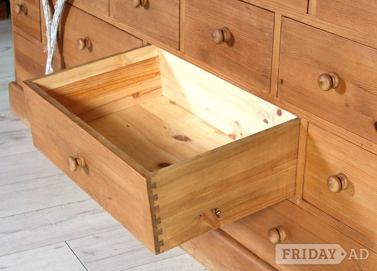 UK Delivery -Huge Farmhouse Pine Merchants Chest Of Drawers 100%  - Furniture in Hailsham
