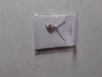 Crystal silver neck chain with hanging piece